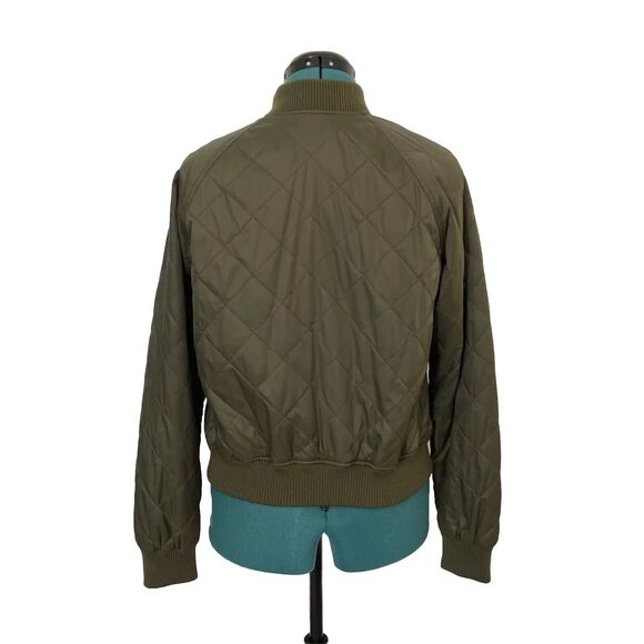 Vince Quilted Bomber Jacket Olive green Nylon Size Extra Small XS - Picture 3 of 12